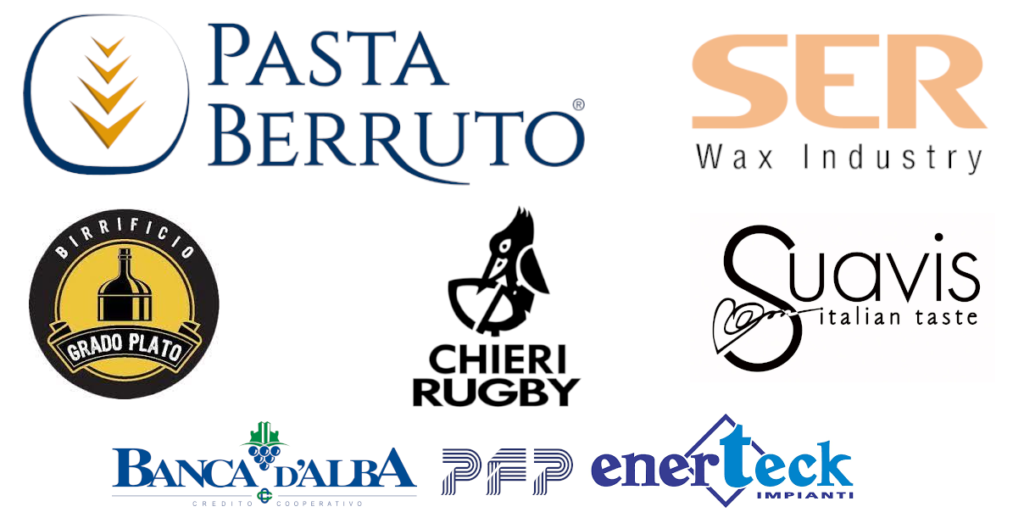 Sponsor; Pasta Berruto; Ser Wax Industry; Birrificio Grado Plato; Suavis Italian Taste; Banca D'Alba; PFP; Enerteck; Chieri Rugby